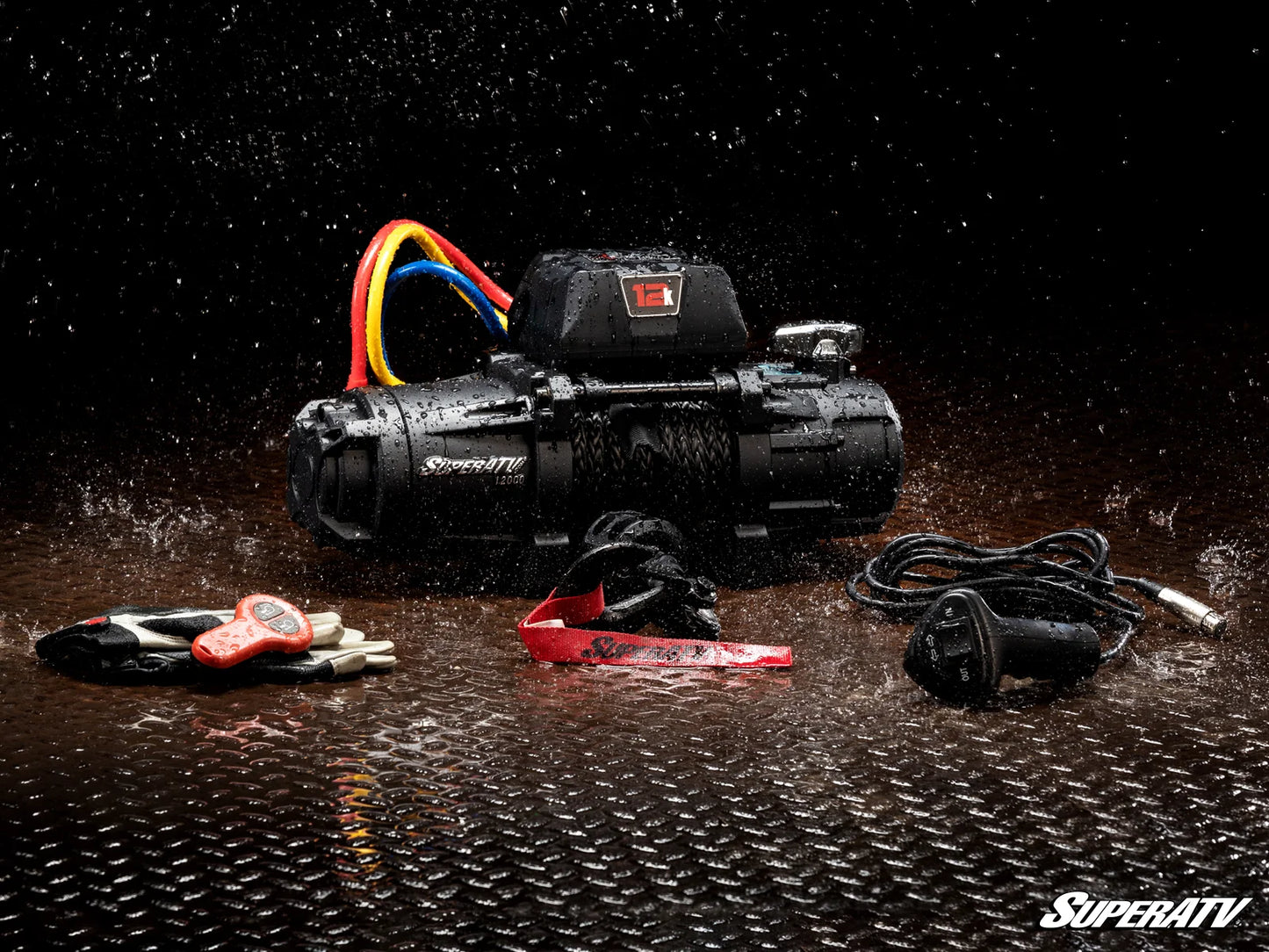 Superatv Atv & Sxs 12000lbs Winch With Wireless Remote & Synthetic Rope