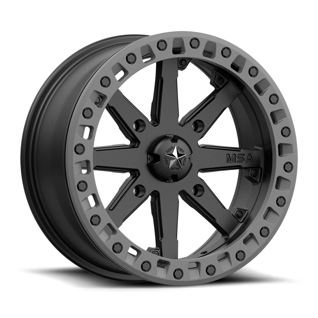 MSA Lok2 Beadlock Wheel (Satin Black With Matte Gray Ring)