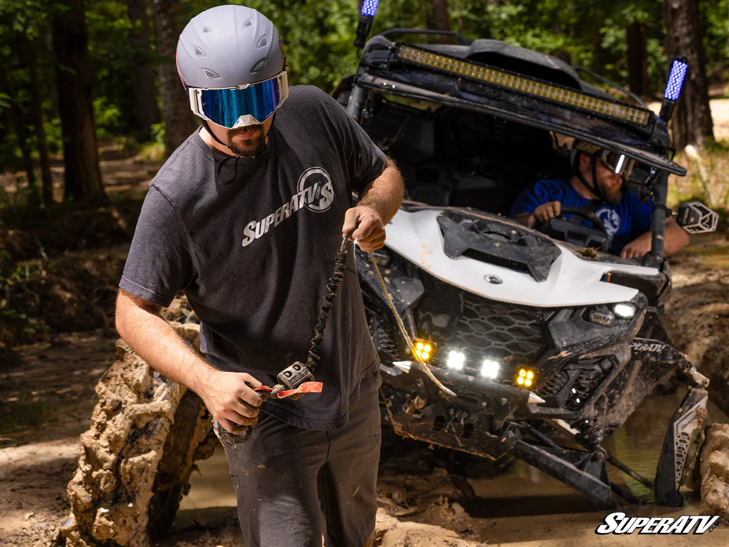 Superatv Atv & Sxs 6000lbs Winch With Wireless Remote & Synthetic Rope