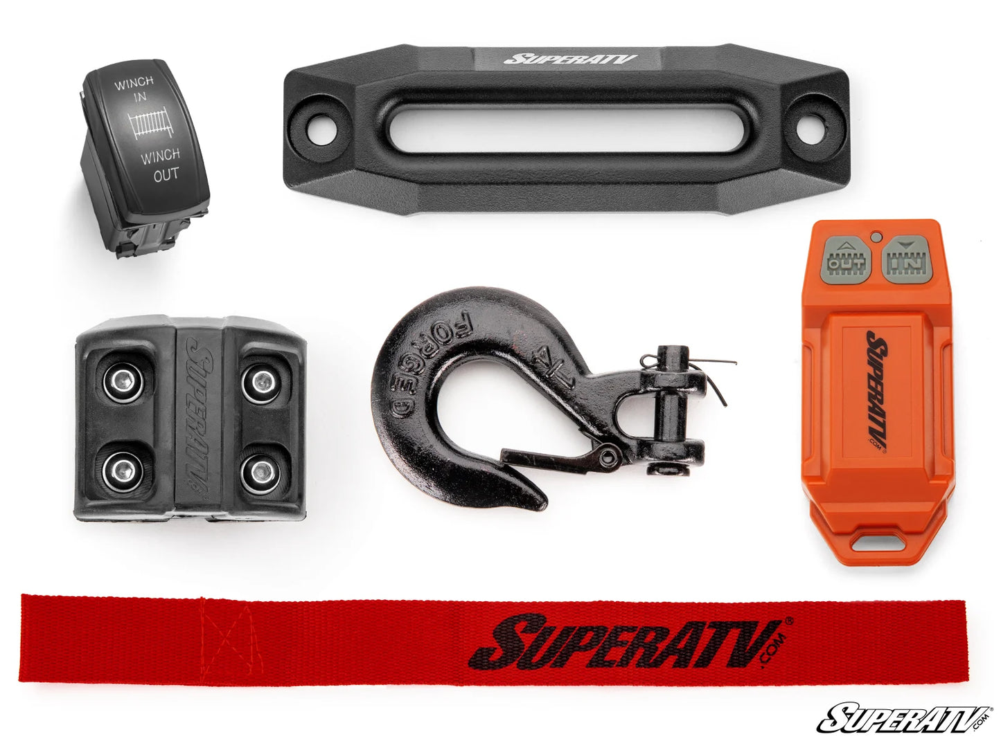 Superatv Atv & Sxs 6000lbs Winch With Wireless Remote & Synthetic Rope