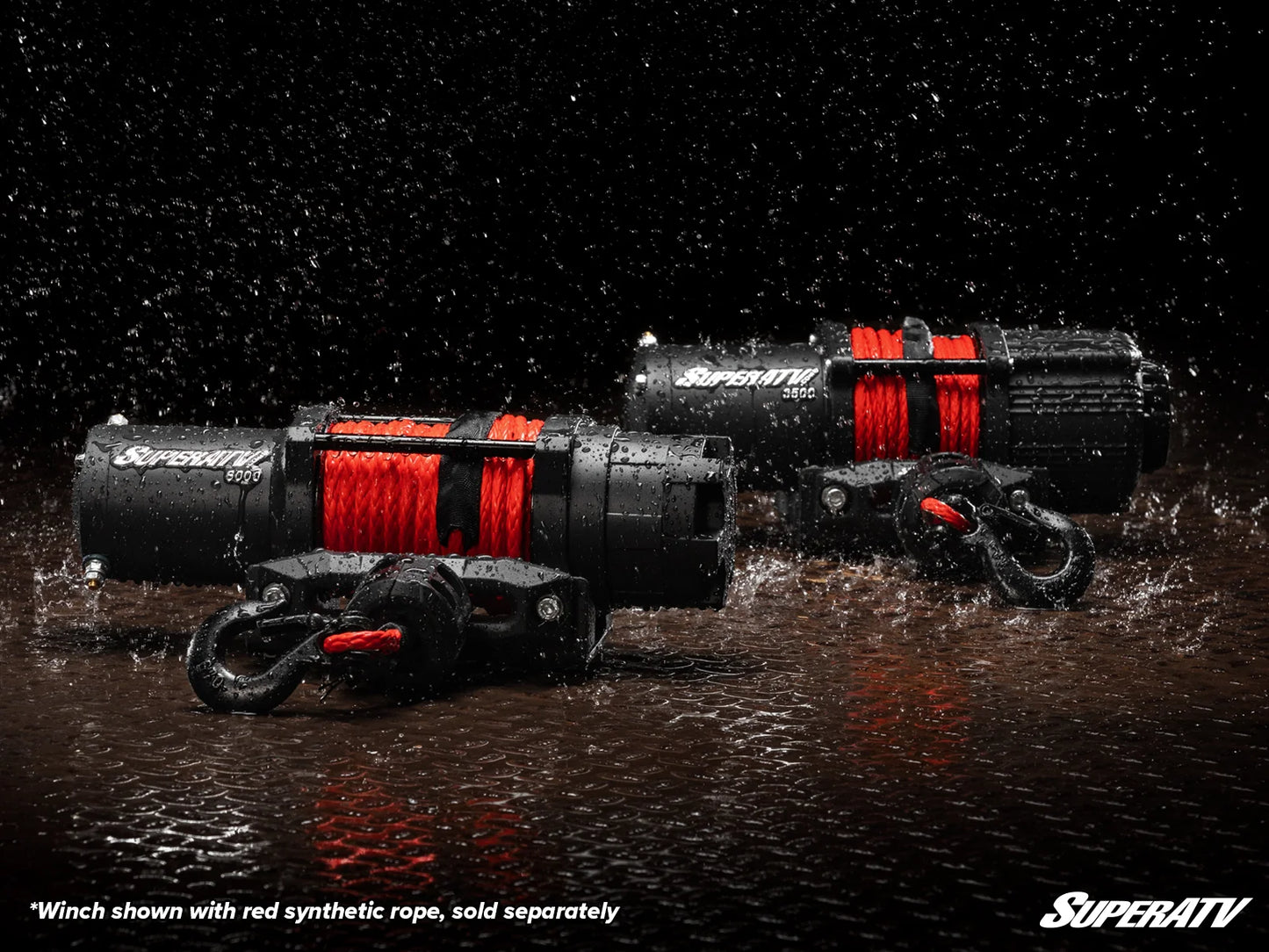 Superatv Atv & Sxs 6000lbs Winch With Wireless Remote & Synthetic Rope