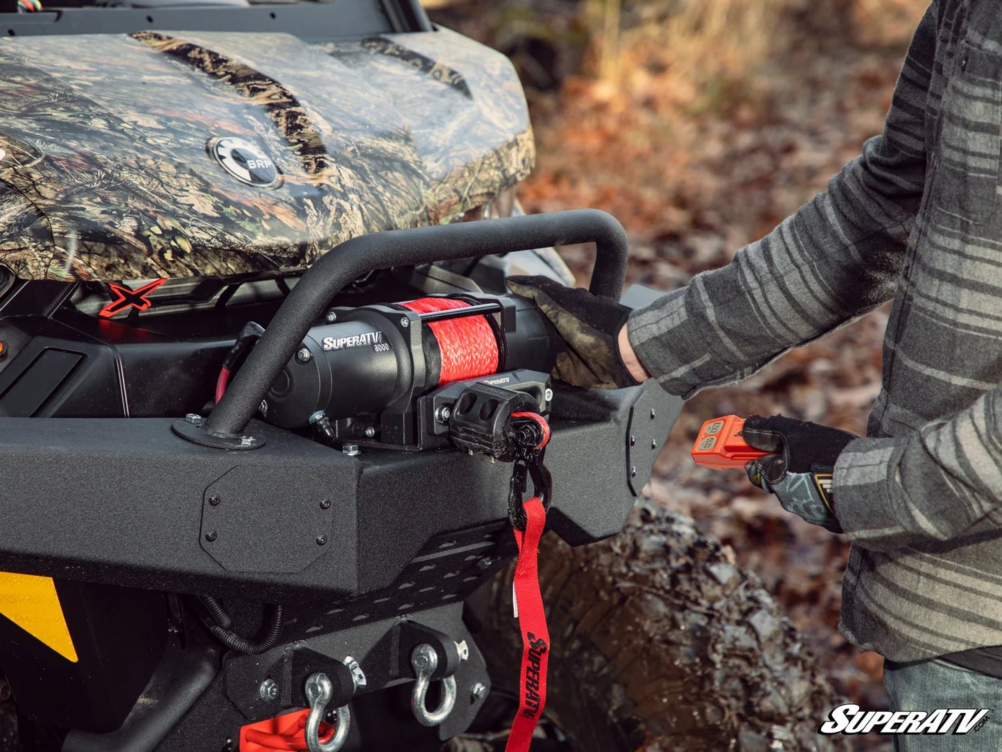 Superatv Atv & Sxs 6000lbs Winch With Wireless Remote & Synthetic Rope