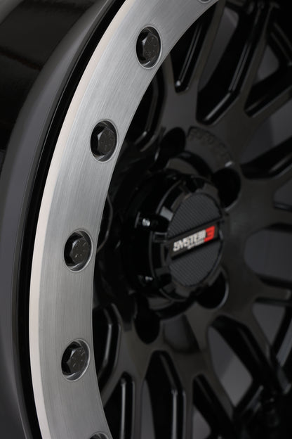 System 3 SB-9 Beadlock Wheel (Gloss Black Wheel With Matte Brushed Grey Ring)