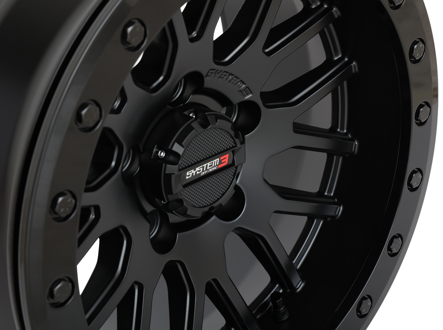 System 3 SB-9 Beadlock Wheel (Matte Black Wheel With Gloss Black Ring)