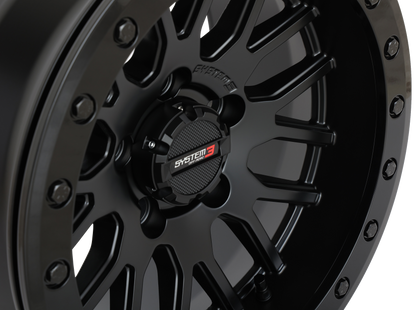 System 3 SB-9 Beadlock Wheel (Matte Black Wheel With Gloss Black Ring)