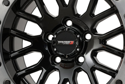 System 3 SB-9 Beadlock Wheel (Gloss Black Wheel With Matte Brushed Grey Ring)