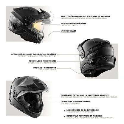 CKX Mission Free-Face Helmet Solid (Matte Black)