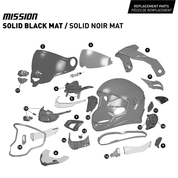 CKX Mission Free-Face Helmet Solid (Matte Black)