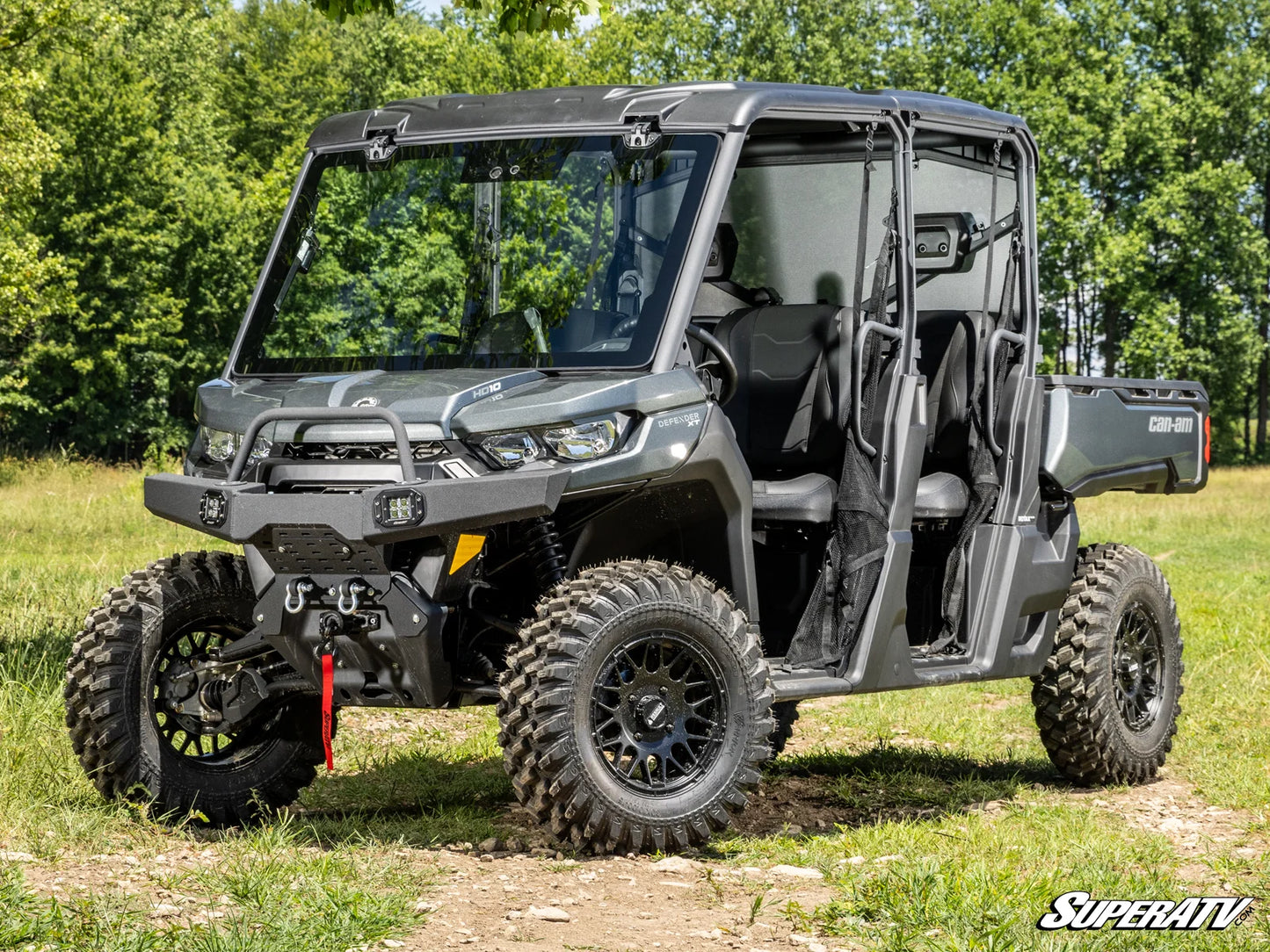 Superatv Maxdrive Power Flip Glass Windshield For BRP Can-Am Defender HD11