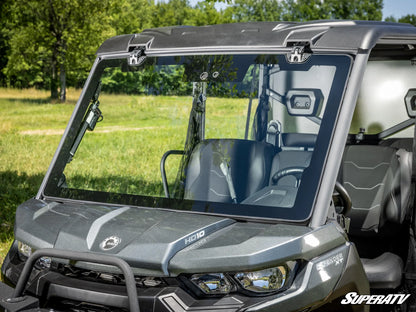 Superatv Maxdrive Power Flip Glass Windshield For BRP Can-Am Defender HD11