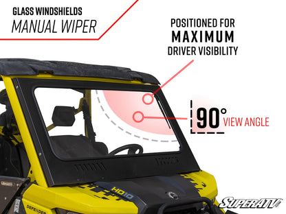 Superatv Glass Windshield For BRP Can-Am Defender HD11