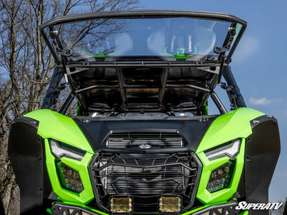 Superatv Scratch-Resistant Flip Windshield For Kawasaki Teryx 4/5 H2