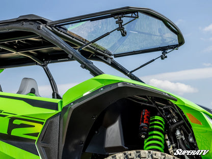 Superatv Scratch-Resistant Flip Windshield For Kawasaki Teryx 4/5 H2