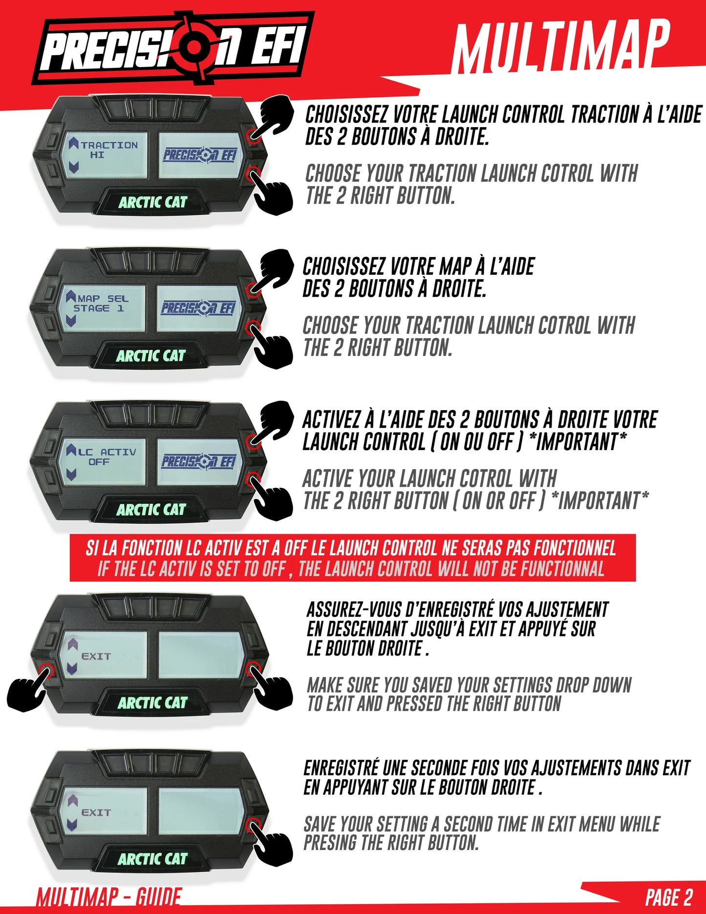 Precision EFI Multimap For Arctic Cat 9000 Series (Eco-230-250-280HP - Launch Control)