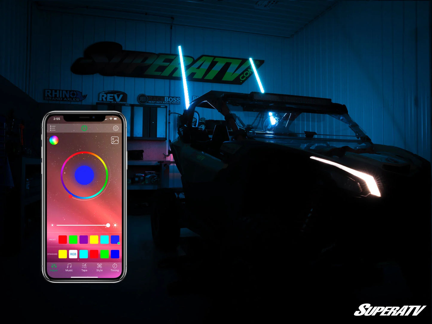 Superatv RGB LED Whip Lights